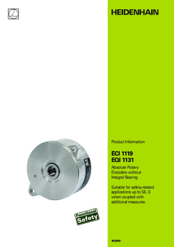 ECI 1119 EQI 1131 Absolute Rotary Encoders without Integral Bearing Suitable for safety-related applications up to SIL 3 when coupled with additional measures