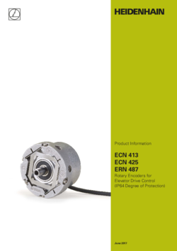 ECN 413 ECN 425 ERN 487 Rotary Encoders for Elevator Drive Control (IP64 Degree of Protection)